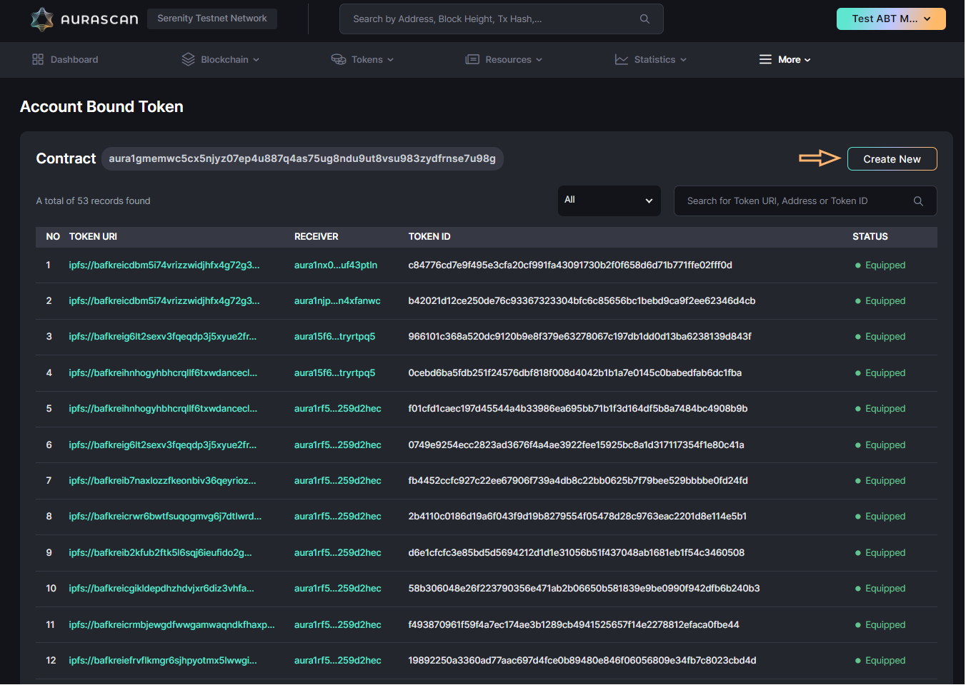 Create ABT from smart contract details